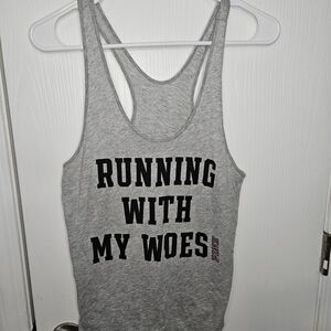 PINK Victoria's Secret Heather Gray Graphic Tank